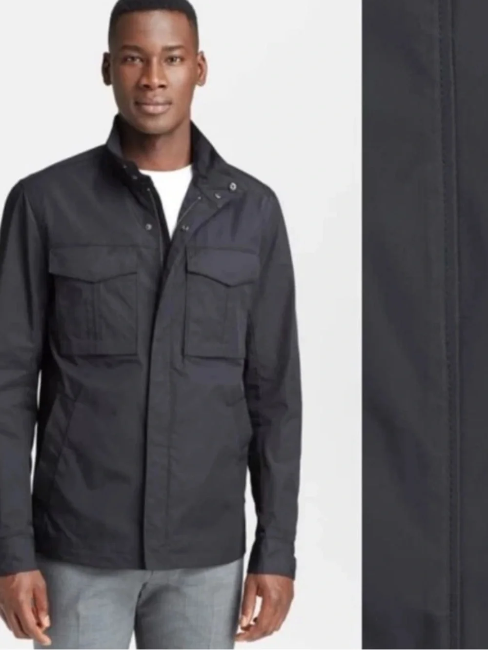 Theory 'Yost N Fuel' Canvas Slim Fit Utility Jacket Ink Black Size M